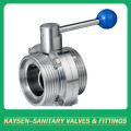 DIN Sanitary thread butterfly valve with handle